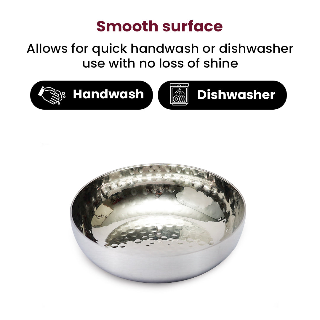 Stainless Steel Halwa Plate – Food-Grade, Rust-Free Flat Bowl for Halwa, salads, fruits, Snacks & Desserts