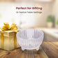 Elegant Ribbed Glass Bowls – 6pc of Set | Clear Serving Bowls with Feet