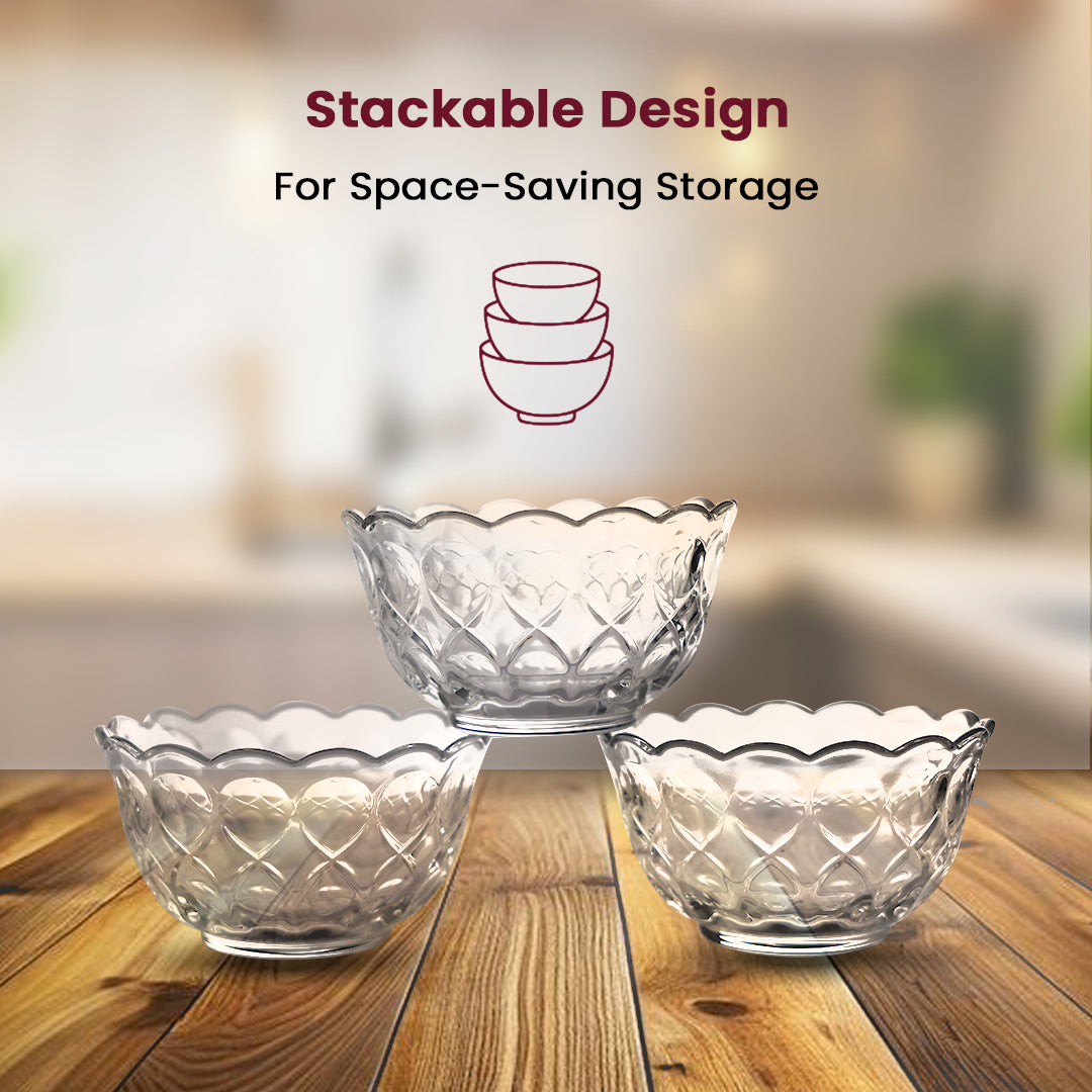 Crystal-Clear Glass Serving Bowl – 9cm Diameter – Stylish & Practical for Everyday Dining