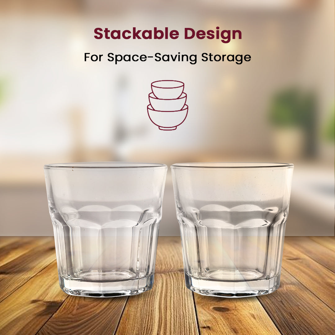Classic Everyday Glass – 8×8×8.5 cm Durable Drinking Glass for Water, Juice & Beverages