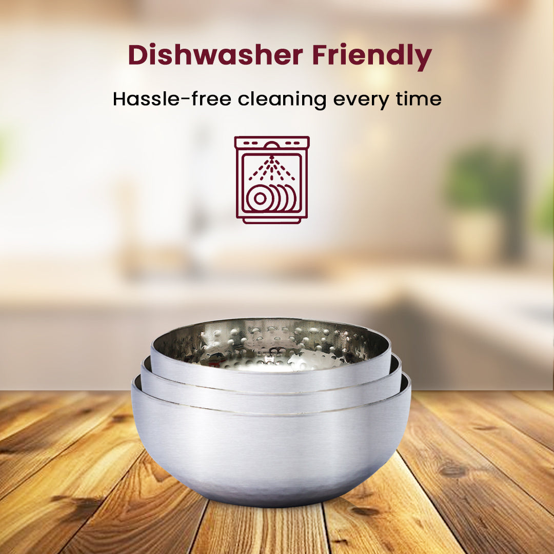 Hammered Stainless Steel Wati – Premium Food-Grade Serving Bowl for Daily Dining