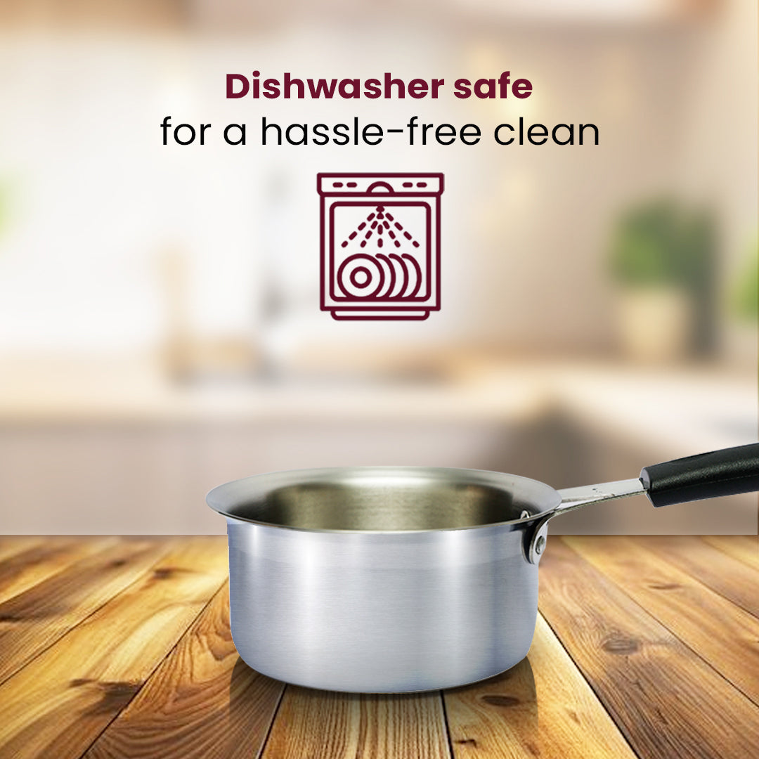 Stainless Steel Sauce Pan with Handle – Durable & Food-Safe Pan for Boiling, Heating & Cooking