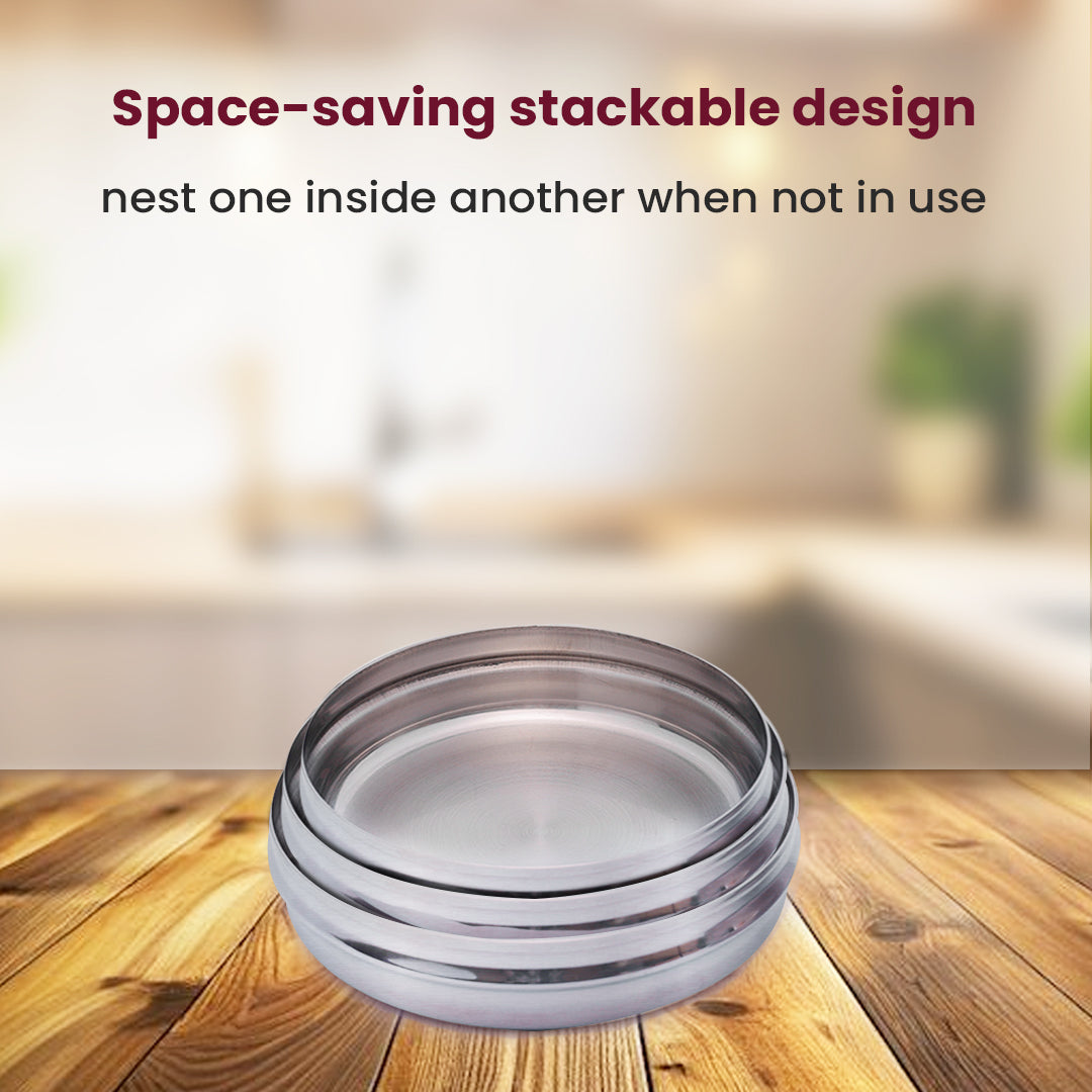 Deep Stainless Steel Storage Dabba – Heavy Gauge Food Container for Grains, Snacks & More