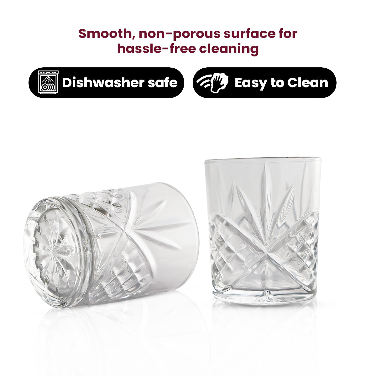 Elegant Cut Glass Tumbler – 8.5×8.5×10 cm Premium Drinking Glass for Whiskey, Cocktails & Beverages