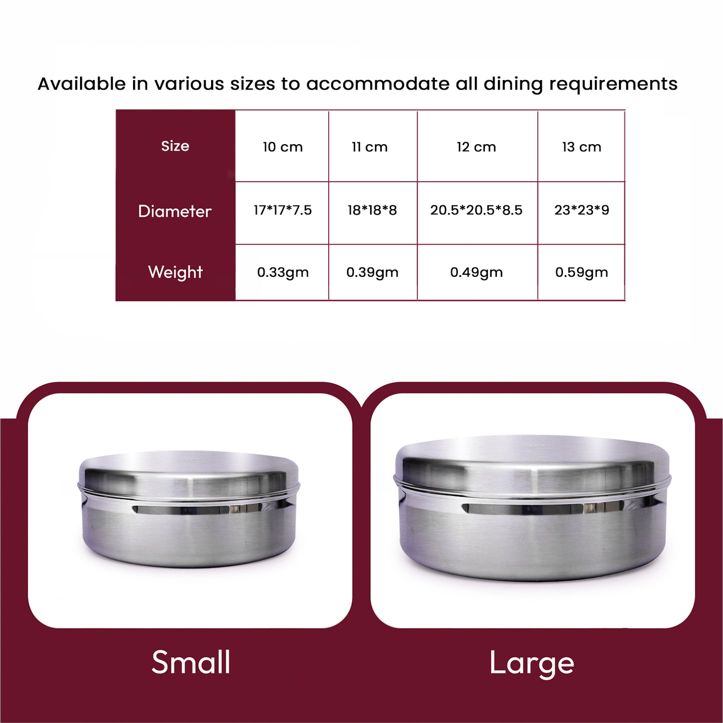 Deep Stainless Steel Storage Dabba – Heavy Gauge Food Container for Grains, Snacks & More