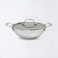 Triply Stainless Steel Kadhai with Lid – Heavy-Duty, Even-Heat Distribution Cookware for Deep Frying, Curries & More, Triple Coat